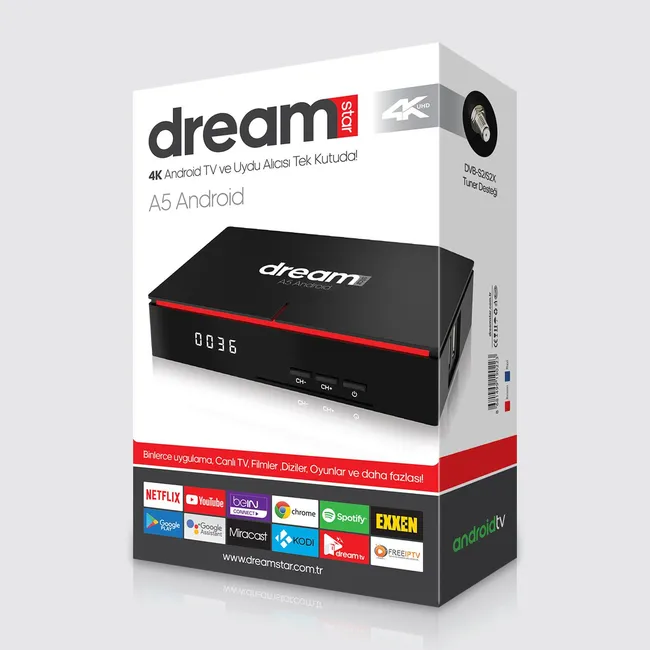 Dreamstar A5 4K Ultra HD Android Uydu Alıcısı