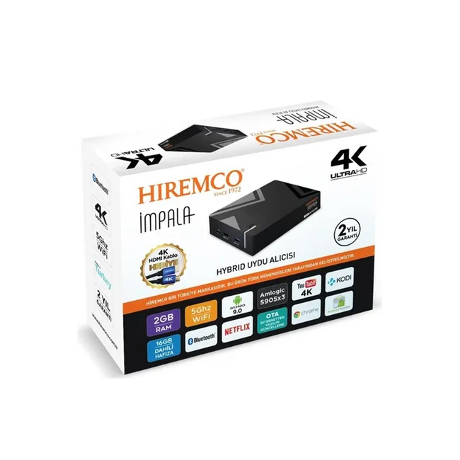 Hiremco İmpala 4K Ultra HD Android Uydu Alıcısı
